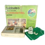 Subbuteo table soccer, flood lighting edition, and a Subbuteo table cricket game