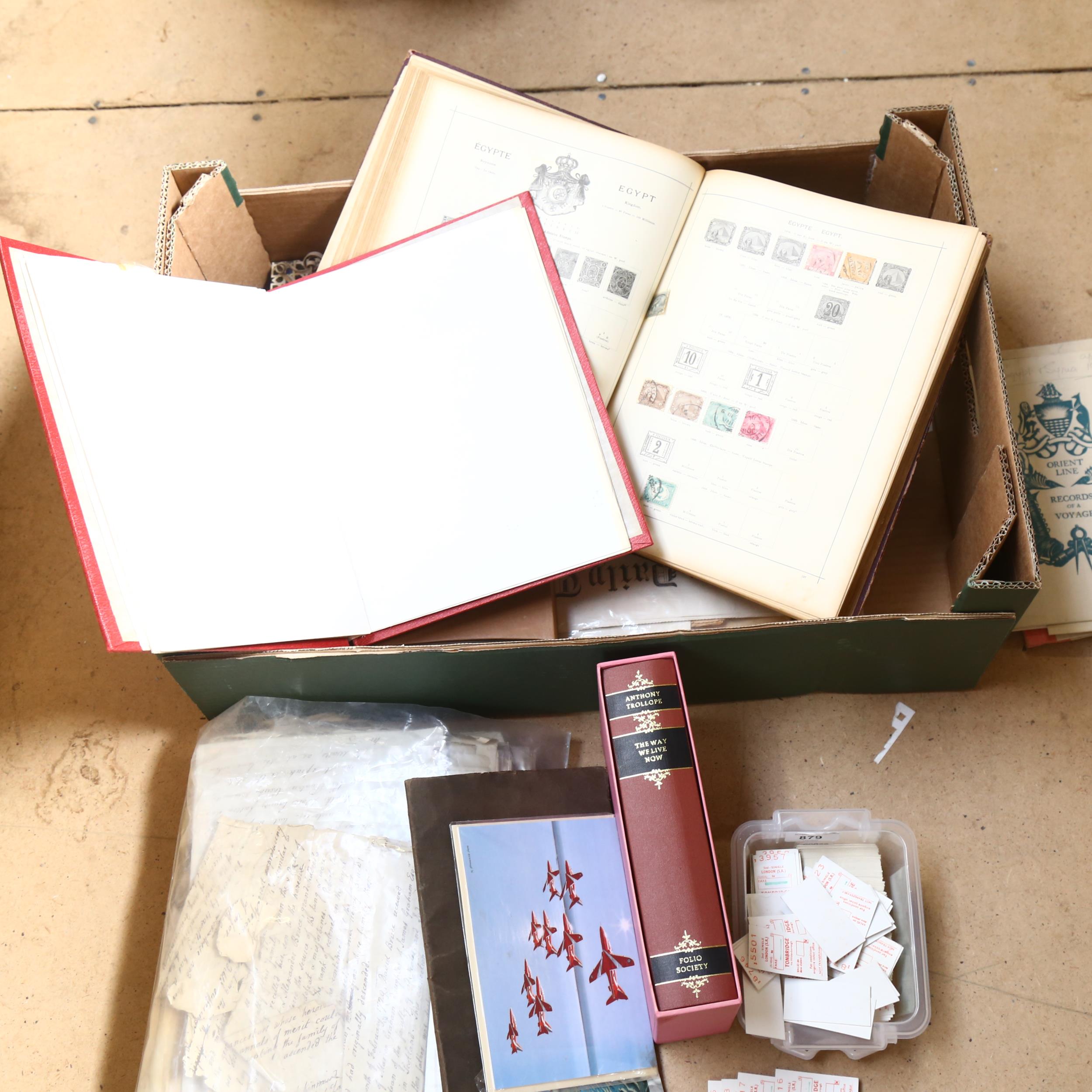 Folio books, Orient Line diaries, stamp albums, handwritten documents etc - Image 2 of 2