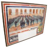 An early 20th century advertising poster for French Police Bikes, framed, 163 x 123cm Panel to