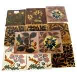 A quantity of Victorian tiles, mainly Barbanite in design (12)