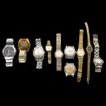 A group of ladies and gents wristwatches, including a Tissot Seastar chrome-cased wristwatch, a