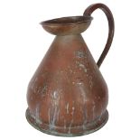 A large Antique 2 gallon copper jug, H42cm