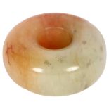 A Chinese jade circular toggle, diameter 3cm Good condition