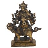 A bronze study of Ganesh seated on a dog of fo, H16cm Good overall condition, no obvious damage or