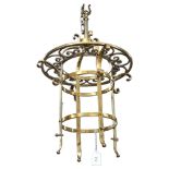 A brass lantern chandelier, drop approx 60cm