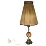 A Moorcroft "Hibiscus" table lamp, with original shade, height including shade 80cm