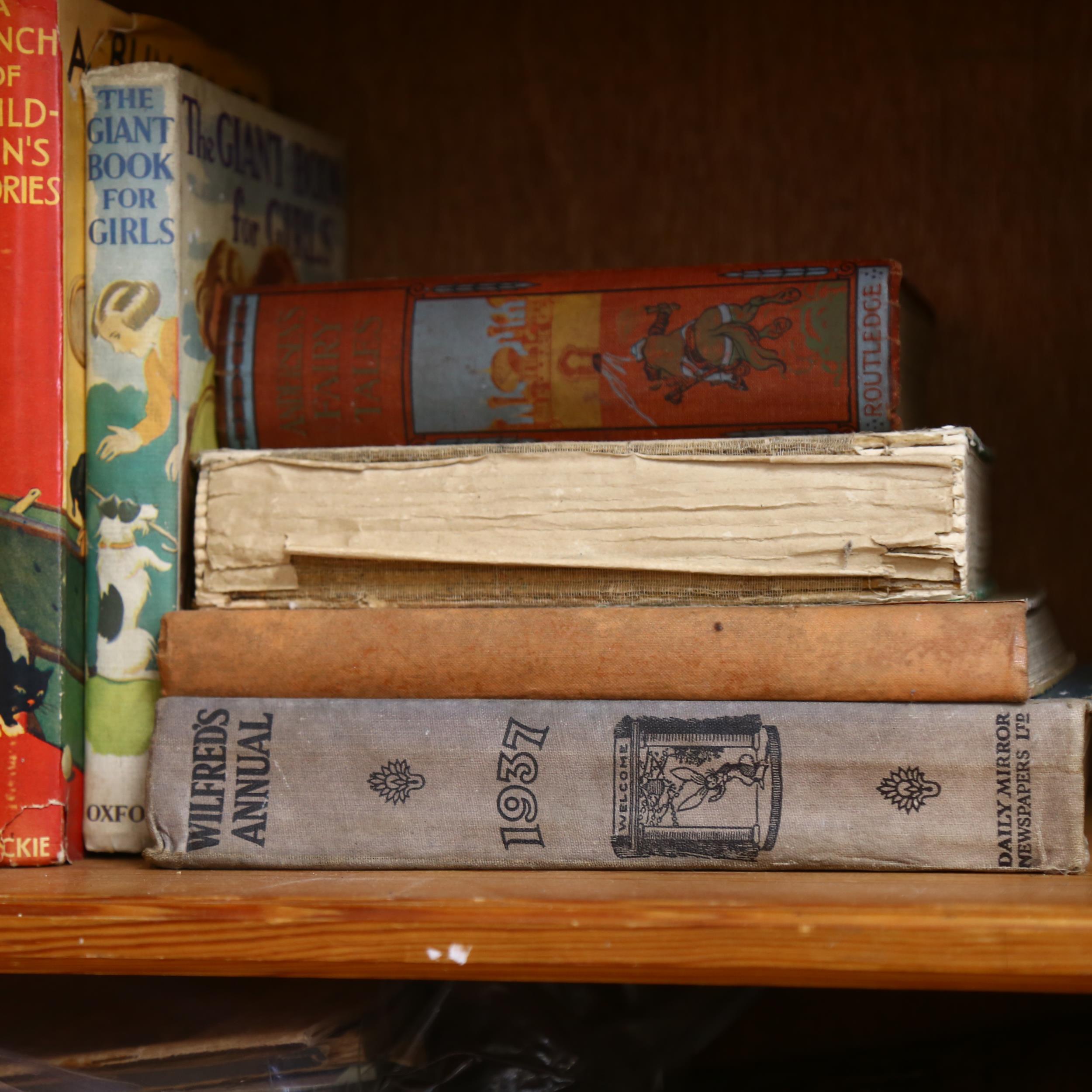 Vintage children's annuals, including Girl's Adventure book, and Wilfred's Annual 1935 and 1937 - Image 2 of 2