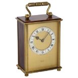 An Imhof brass-cased carriage clock, with faux tortoiseshell panels and Swiss movement, serial no.