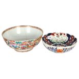A Chinese porcelain Antique bowl (A/F), with painted decoration, 26cm, and an Imari bowl