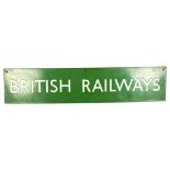 A Vintage green and white enamel sign "British Railways Southern Region", L68cm