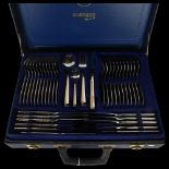 A Jager Solingen 24ct gold plated and stainless steel canteen of cutlery for 12 people, in fitted
