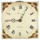 BARCHAM OF TONBRIDGE - an 18ct century 30-hour clock movement, with a square enamelled dial, dial