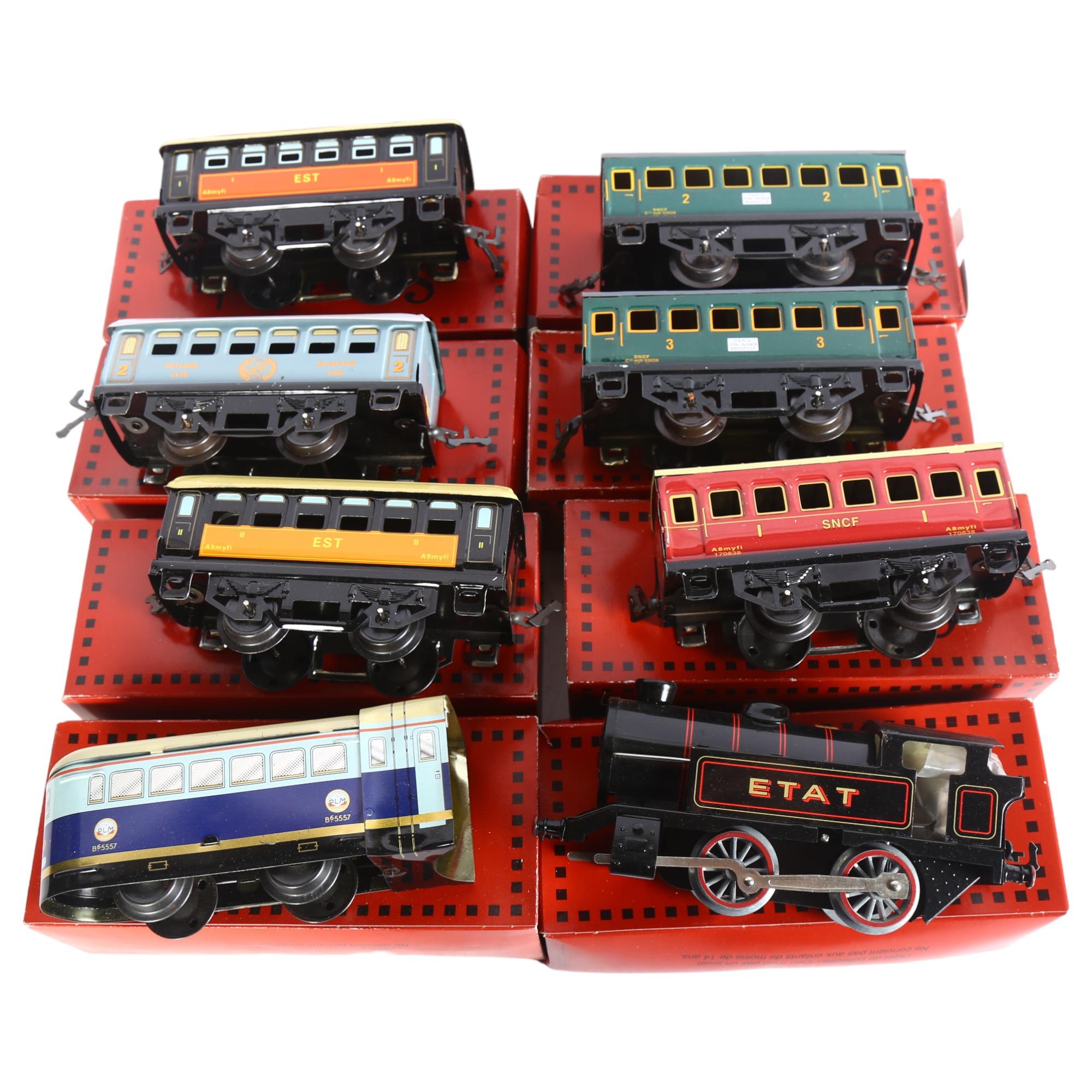 A quantity of French Hornby Series Hachette, OO gauge boxed items, including a locomotive and