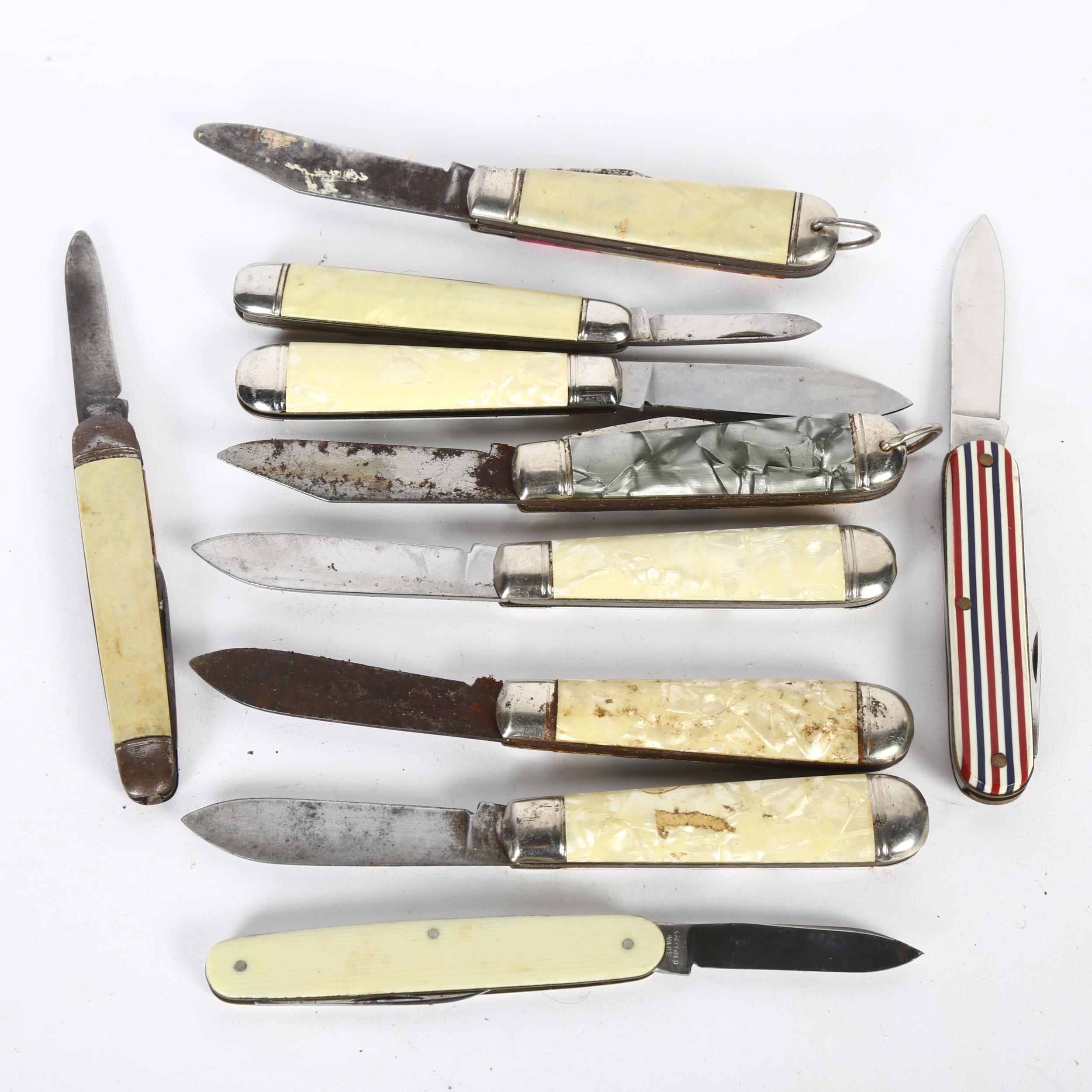 10 various pictorial pocketknives, including football, American etc - Image 2 of 2