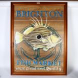 Clive Fredriksson, oil on laminate panel "Brighton Fish Market", 88cm x 68cm, framed