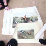 A collection of Antique coloured prints, horse and hunting scenes