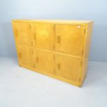 A Birch ply six-door storage cupboard in the Scandinavian manner. 123x89x33cm