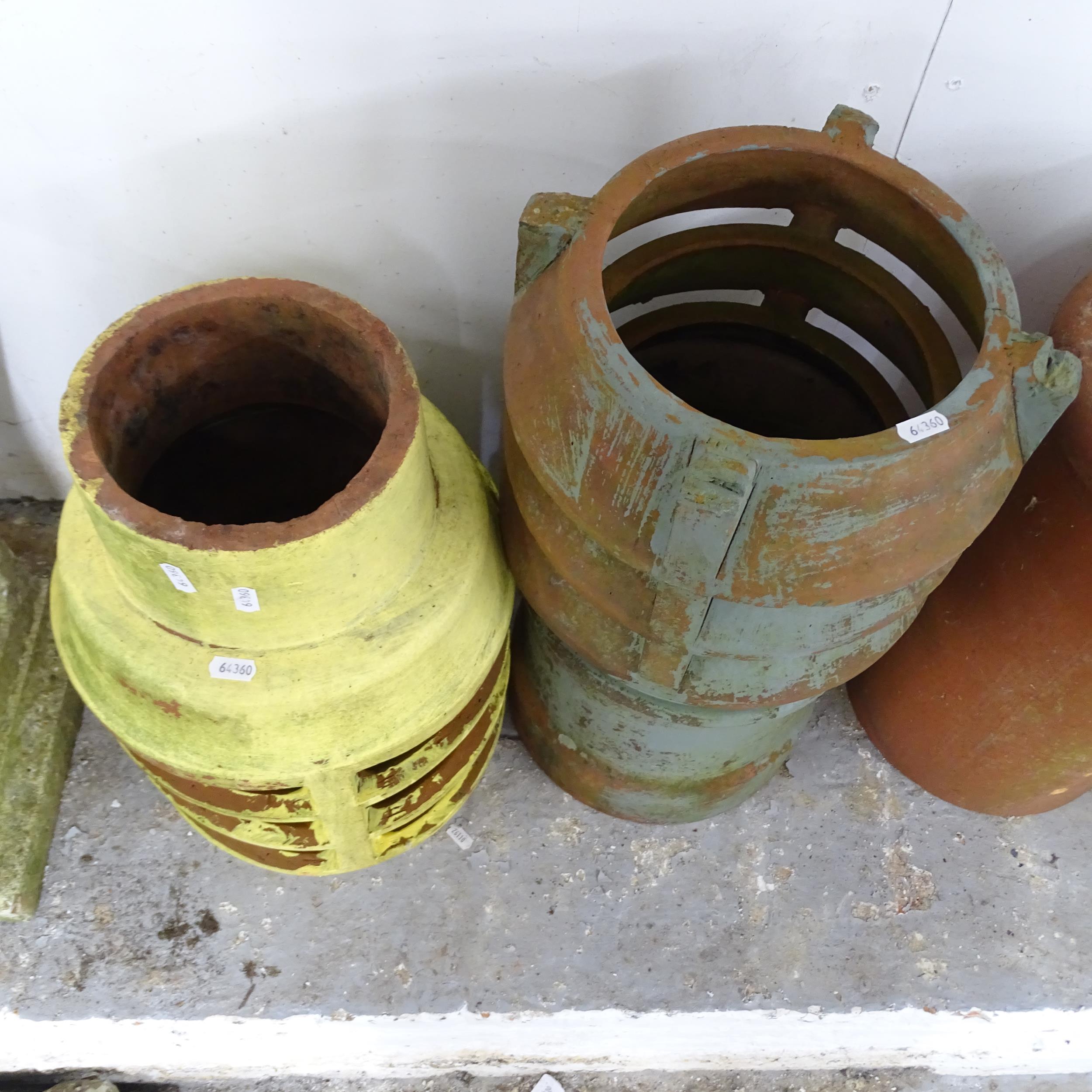 Four various terracotta chimney pots. Tallest 55cm. - Image 2 of 2
