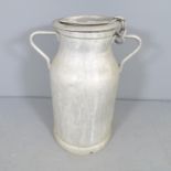 A French galvanised milk churn. Height 51cm