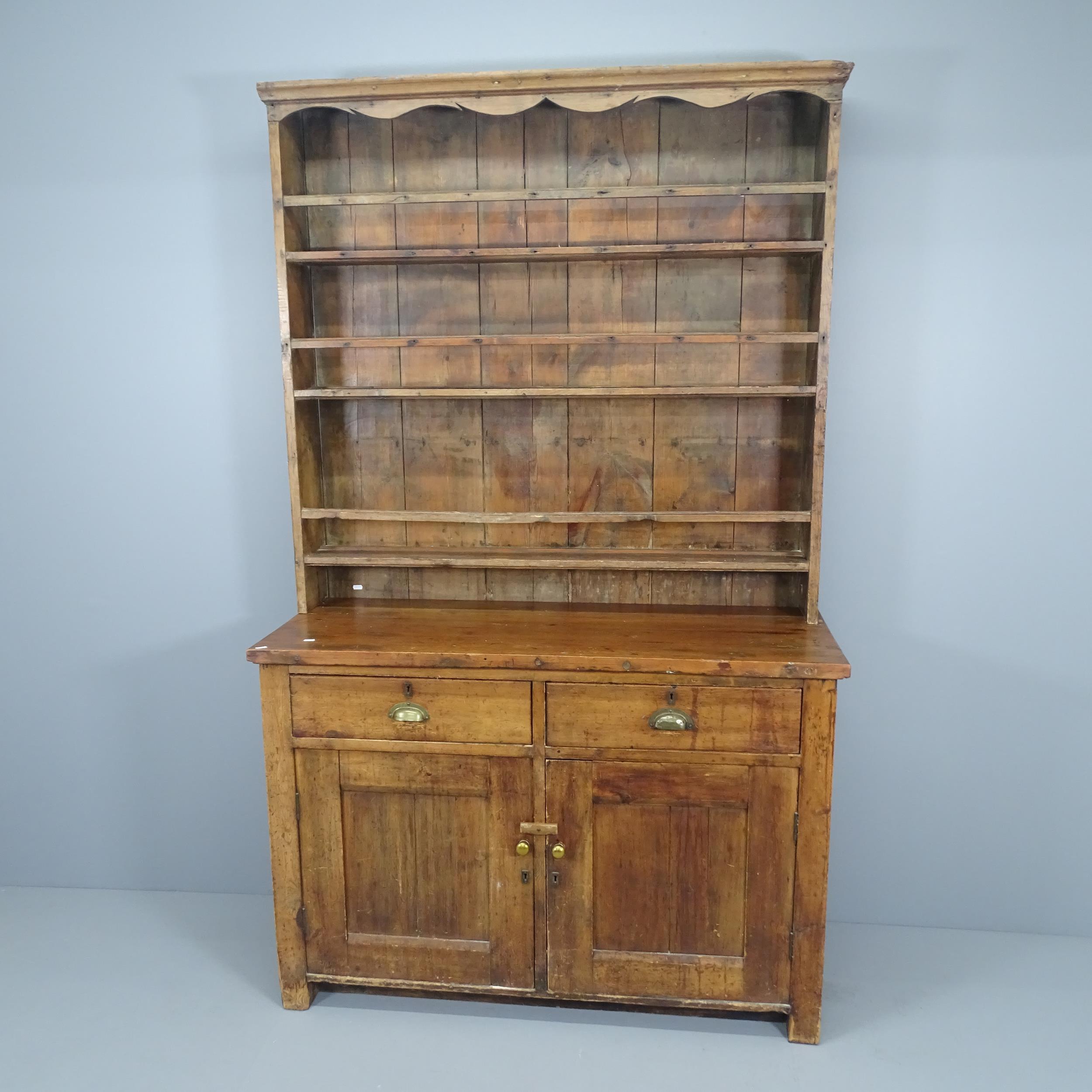 A large reclaimed pine 2 section dresser. 134x220x52cm