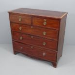 A Georgian crossbanded mahogany and satinwood-strung chest of two short and three long drawers.