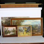 A collection of various oils, watercolours and prints, including native river scene, and A Williams,