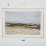 Henry Stock (1825 - 1909), a view of Stebbing Essex, pencil and watercolour, 16cm x 24cm, framed