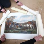 Approximately 40 Antique hunting prints, various scenes