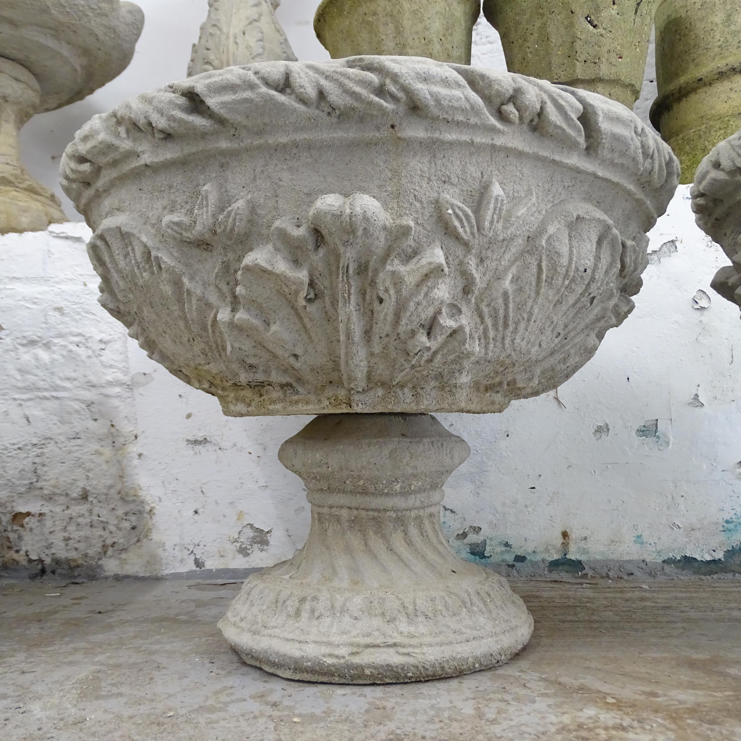 A pair of two-section concrete urns. 54x42cm - Image 2 of 2