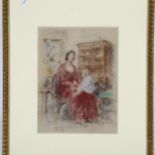 Myles Tonks (1890 - 1960), portrait of woman and child, coloured pastels, 30cm x 23cm, framed