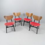 Ernest Gomme for G-Plan - A set of four mid-century Librenza/Butterfly dining chairs. With maker's