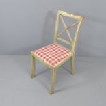 An early 20th century dining chair, in original finish with drop in seat.