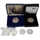 4 Austrian 1oz silver coins, and 2 other commemorative silver medallions