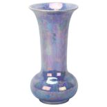 Ruskin mottled blue lustre glaze cylinder vase, dated 1925, height 22cm Perfect condition, no