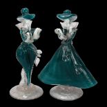 Pair of Murano glass standing figures, height 28cm Very good condition