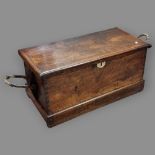 **DESCRIPTION CHANGE** A 19th century camphor wood sea chest, with rope handles, length 87cm