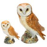 BESWICK - owl, pattern no. 1046, height 20cm, and a smaller owl, pattern no. 2026 (2) Both good