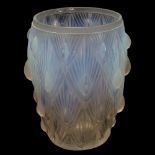 Sabino moulded opalescent glass vase, circa 1920, height 19.5cm Very small surface rim chip and 2