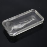 An Art Deco moulded opaque glass dish, in the form of a nude girl in a pool, by Heinrich Hoffman, "