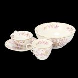 19th century Coalport cup and saucer, matching smaller cup and slop bowl (4) All in good