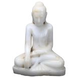 A Chinese carved alabaster seated Buddha, height 25cm General surface wear