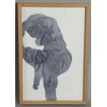 William Turnbull, abstract figure, lithograph, circa 1960s, unsigned, 29cm x 19cm, framed Good