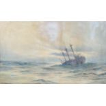 Frederick Dixon (born 1902), boat on rough seas, watercolour, signed, 41cm x 68cm, framed General