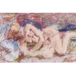 Stuart Scott Somerville (1908-1983), pastel on paper, Red Nude, 12cm x 18cm, mounted, glazed and