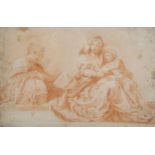 17th century Italian School, Classical group study, sanguine chalk on paper, sheet size 30cm x 47cm,