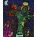 Marc Chagall, crucifixion, lithograph, published 1961, image 28cm x 22cm, mounted Good condition
