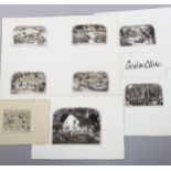 Graham Clarke (born 1941), folder of etchings, some hand coloured, all unsigned (5 sheets) Light