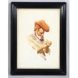 Giovanni Filosa (Italian, 1850 - 1935), portrait of a fisherman with a pipe, watercolour, signed,
