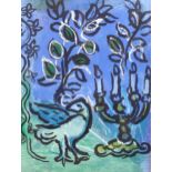 Marc Chagall (1887 - 1985), candlesticks, original lithograph published 1962, Mourlot cat no. 366,