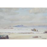 J Simpson Spence, watercolour, shore scene, signed and dated 1941, 7" x 10", framed Slight paper